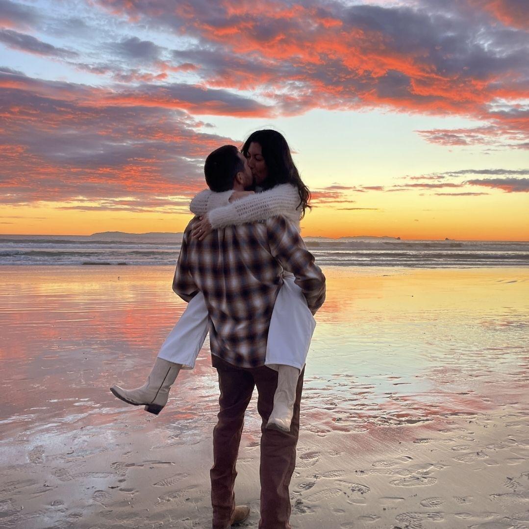 Joyous moment after the proposal