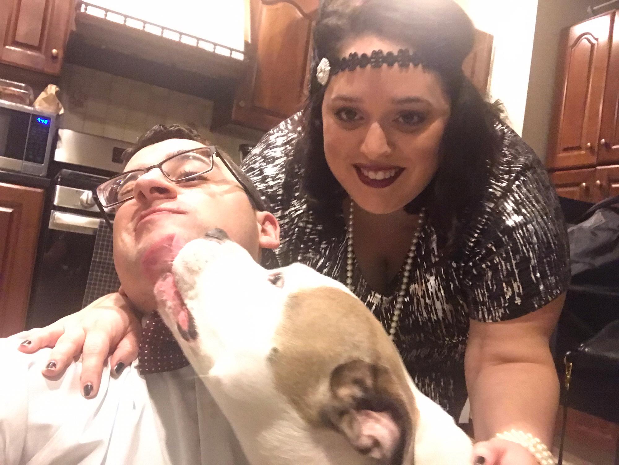 Kisses before a Great Gatsby NYE party