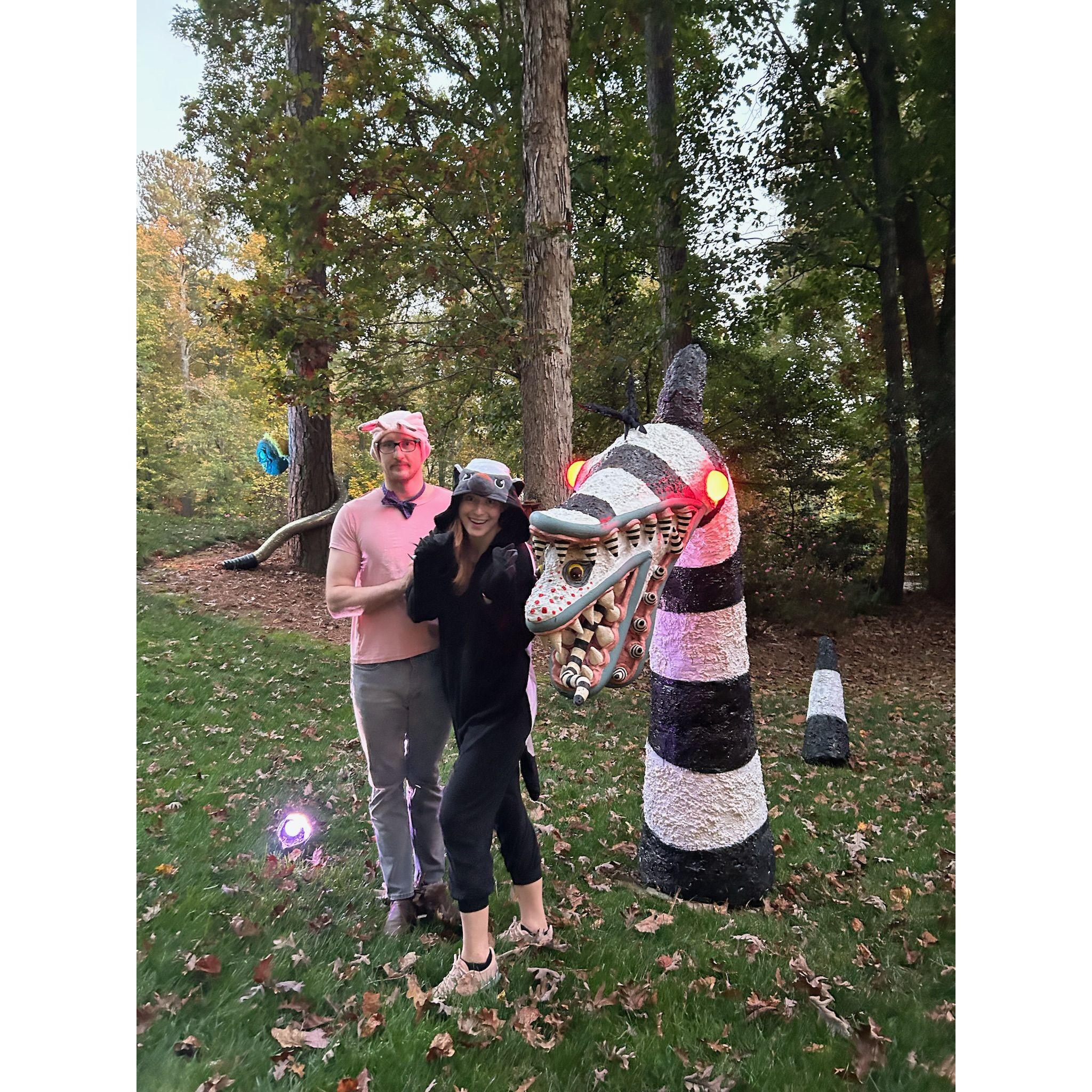 Our first Halloween, Bunny and Badger.