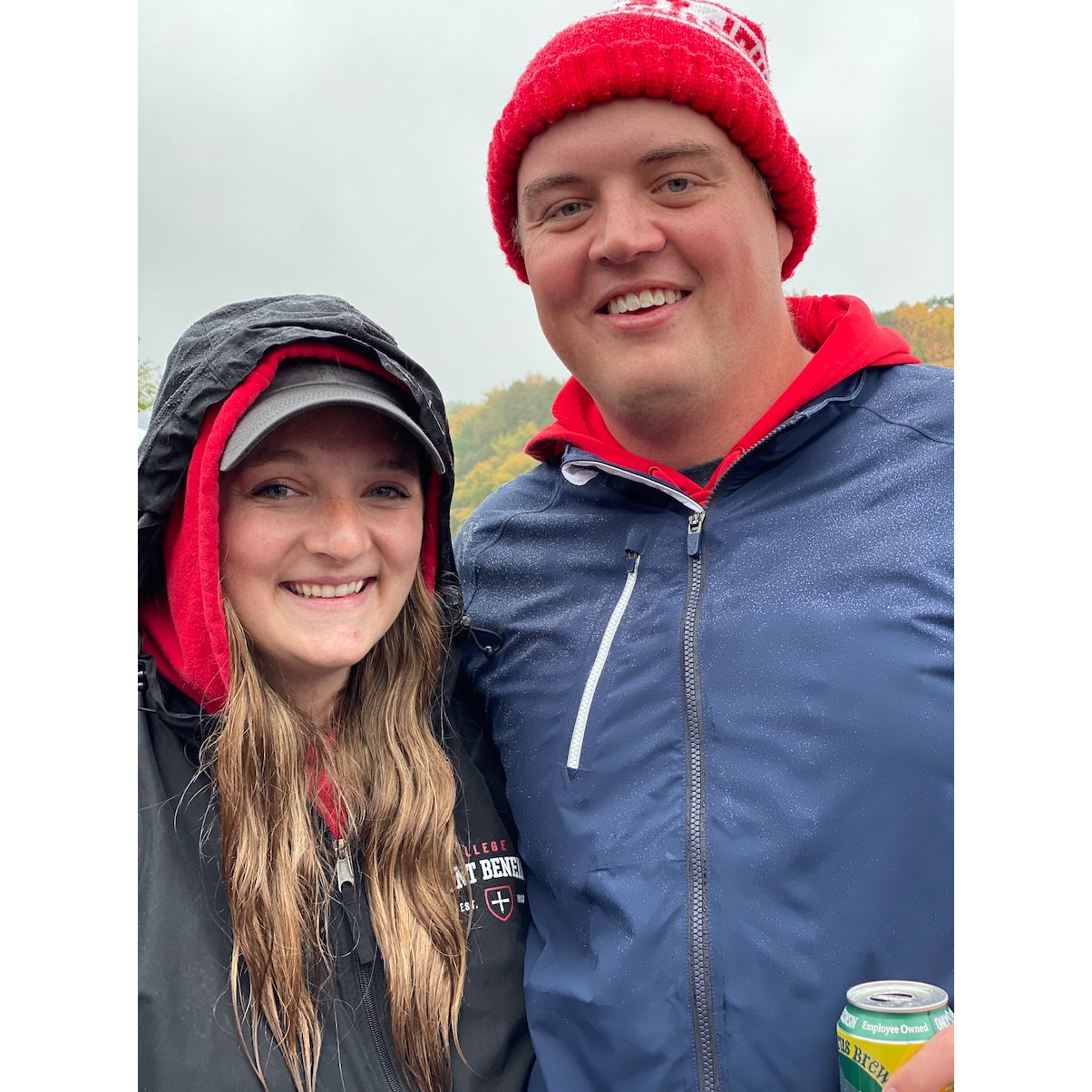 Our first trip back to CSB/SJU together since graduating for a rainy Homecoming football game