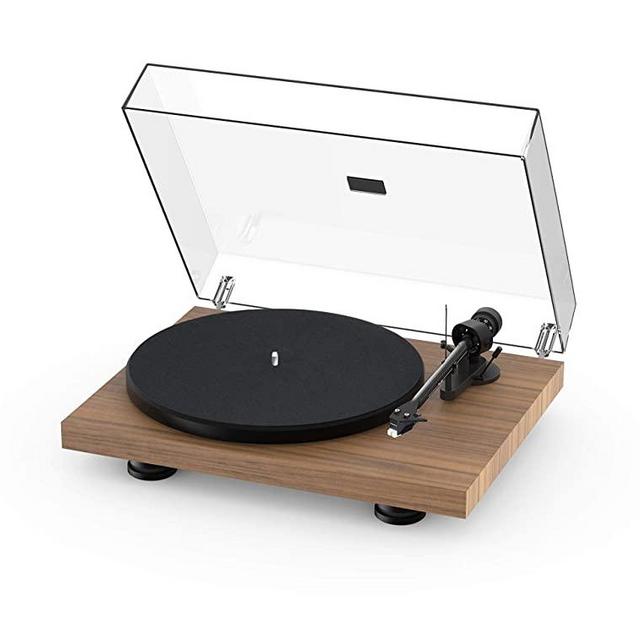 Pro-Ject Debut Carbon EVO, Audiophile Turntable with Carbon Fiber tonearm, Electronic Speed Selection and pre-Mounted Sumiko Rainier Phono Cartridge (Satin Walnut)