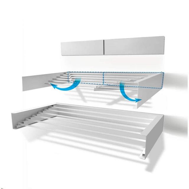 40 in. Indoor/Outdoor White Retractable Wall Mount Drying Rack