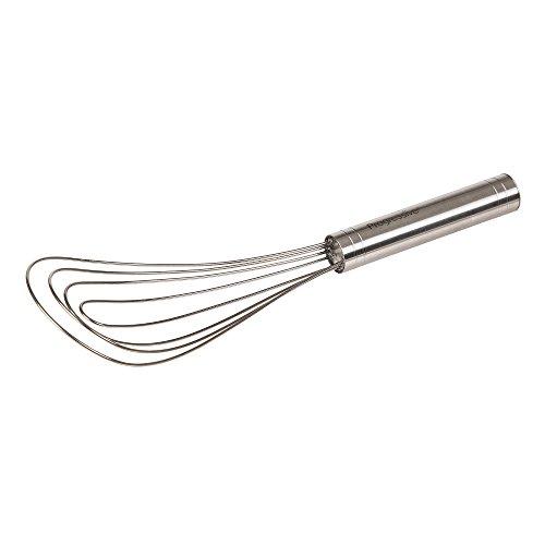 Prepworks by Progressive 10" Flat Whisk, Handheld Steel Wire Whisk Perfect for Whisking, Flat Roux Whisk, Gravy Stirring, BPA Free, Dishwasher Safe