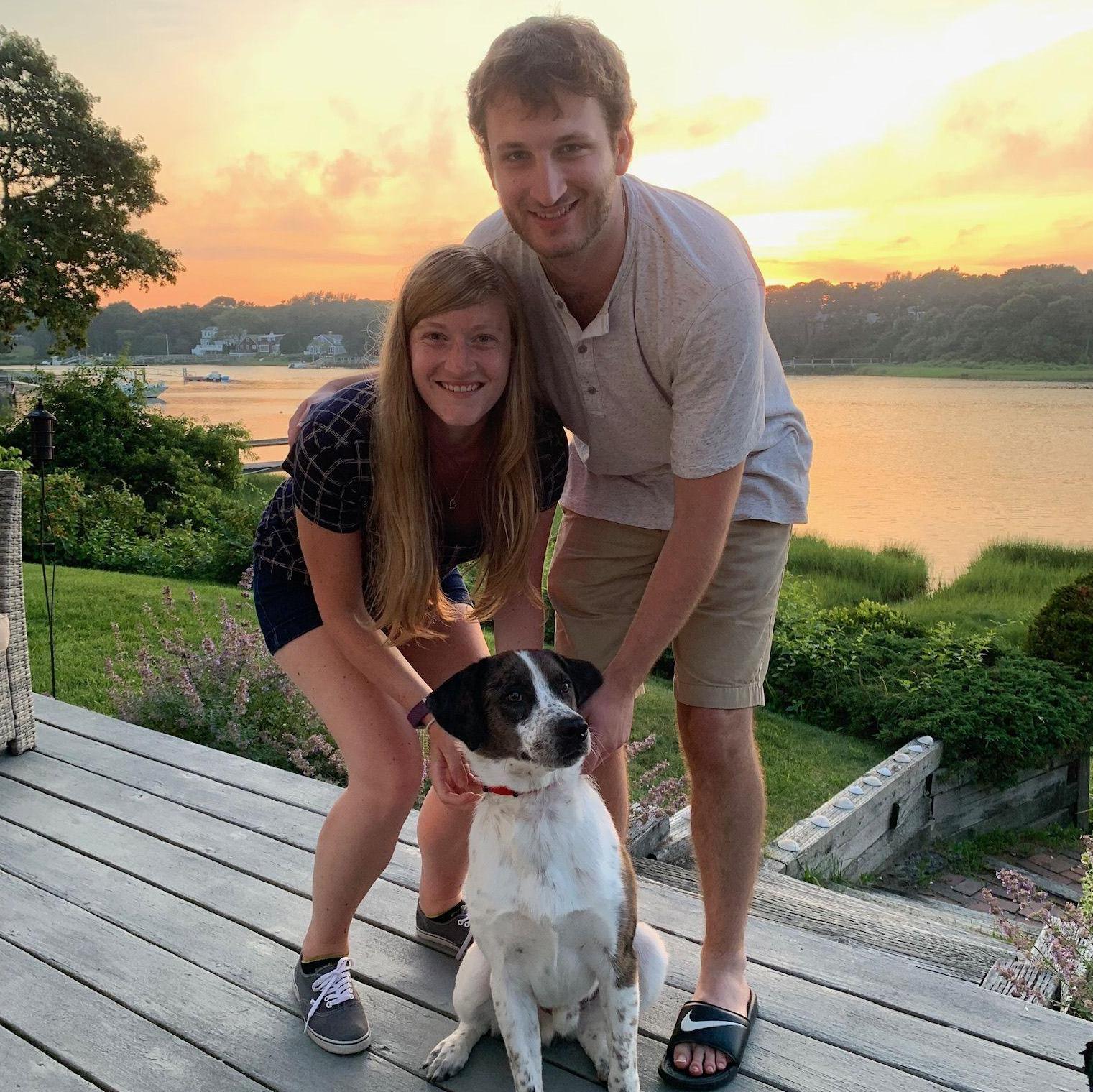 Caitlyn and Anthony with their favorite son Otis down the Cape in 2020.
