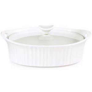 Corningware - French White 2.5-Qt. Oval Casserole with Glass Cover