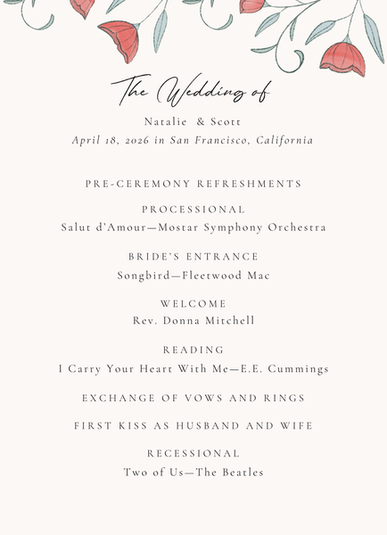 Sinfonia | Off-White | Zola Wedding Programs