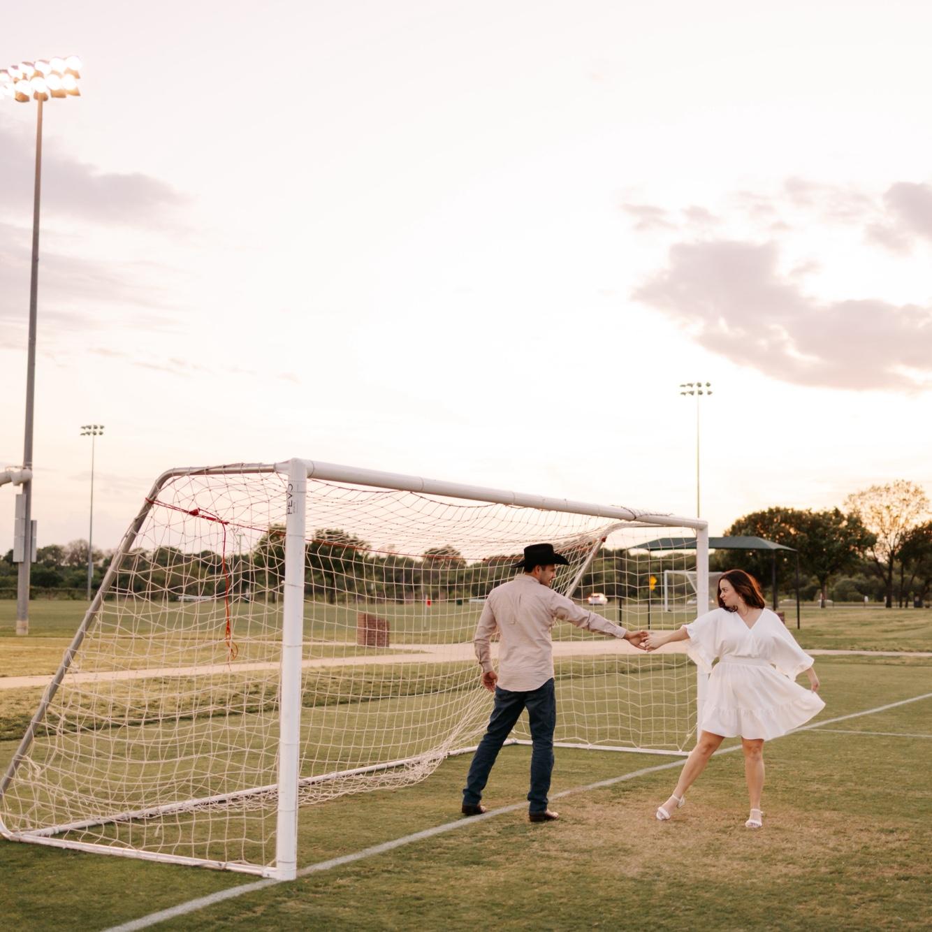 We met playing the sport we love ⚽️