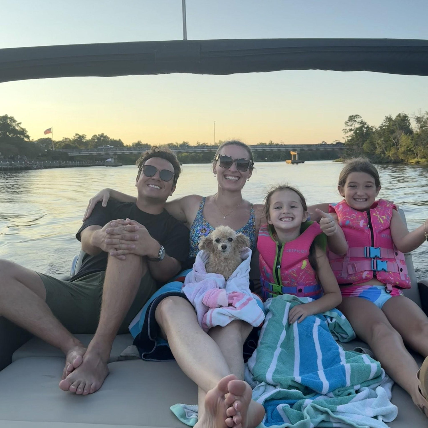 Boating around with Krystin's goddaughters - Leni and Fallon! Both Cheeky, both sweet!