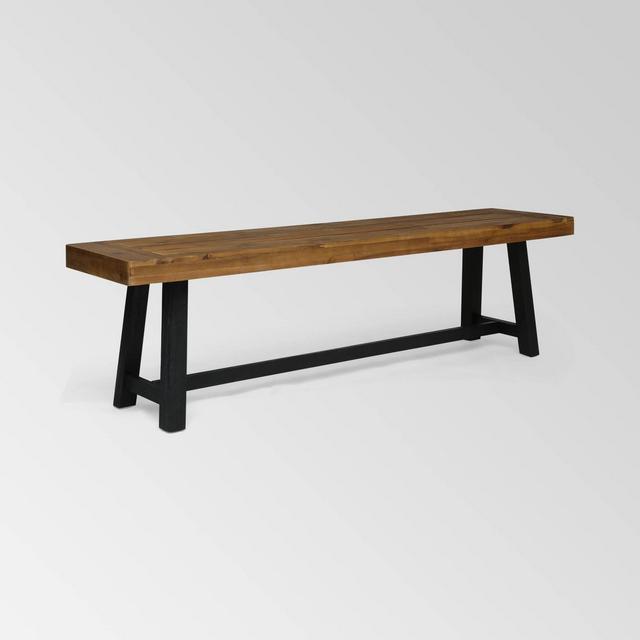 Raphael Acacia Wood Bench - Sandblast Teak - Christopher Knight Home