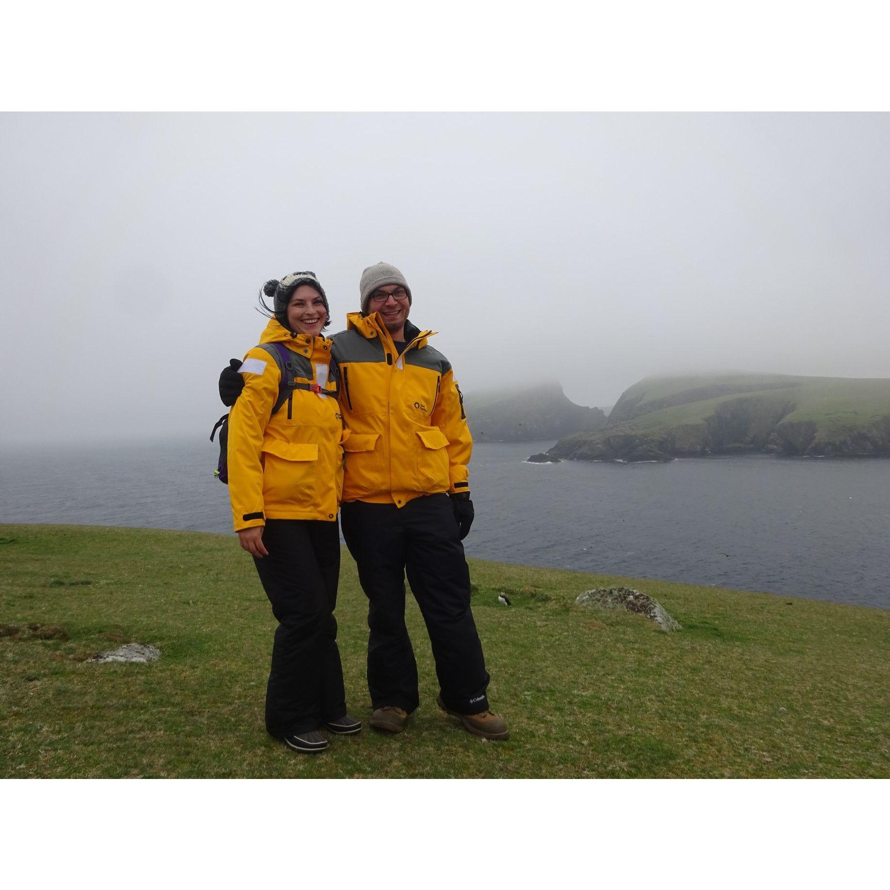 Walking around the Fair Island on our way to the arctic