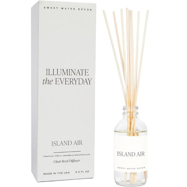 Sweet Water Decor Island Air Reed Diffuser Set | Tropical Fruits, Citrus, Sugar, Exotic Mountain Greens | Long Lasting | Summer Diffuser Oil