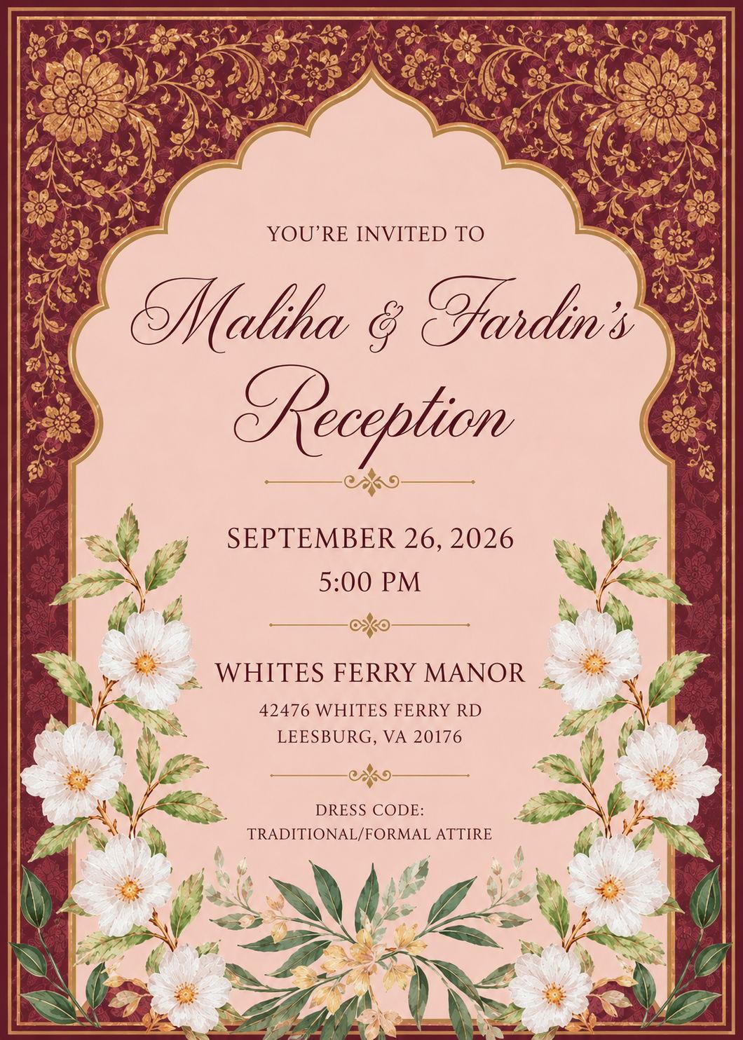 The Wedding Website of Maliha Jahan and Fardin Farhan