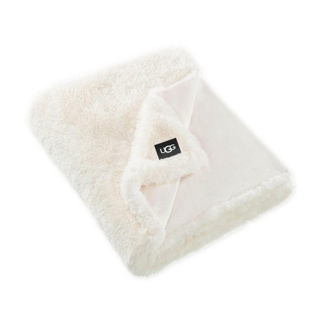 UGG® Aussie Textured Faux Fur Reversible Throw Blanket in Snow