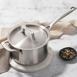 Essential Stainless Steel Saucepan with Lid & Helper Handle
