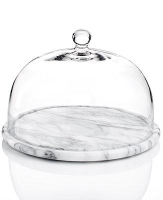 Serveware La Cucina Marble Round Tray with Glass Dome