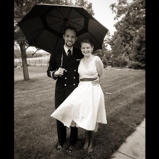 Our first WW2 ball in Boulder, I wore his grandmother Collins's dress.