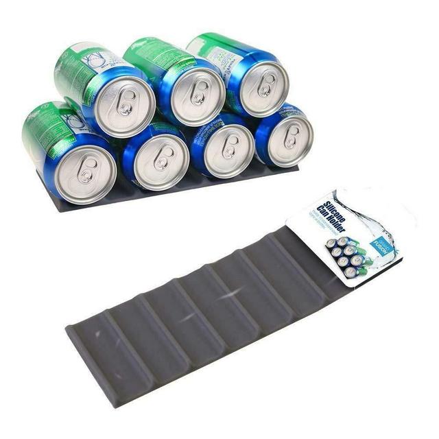 Silicone Can Mat Refrigerator Organizer - Stacks Cans and Bottles for Easy Storage
