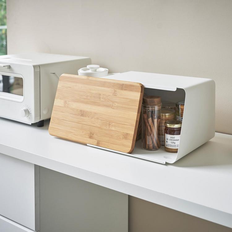 Yamazaki Home Rin Coperchio Porta Fazzoletti | Acciaio Con Legno | Design Giapponese Per Casa