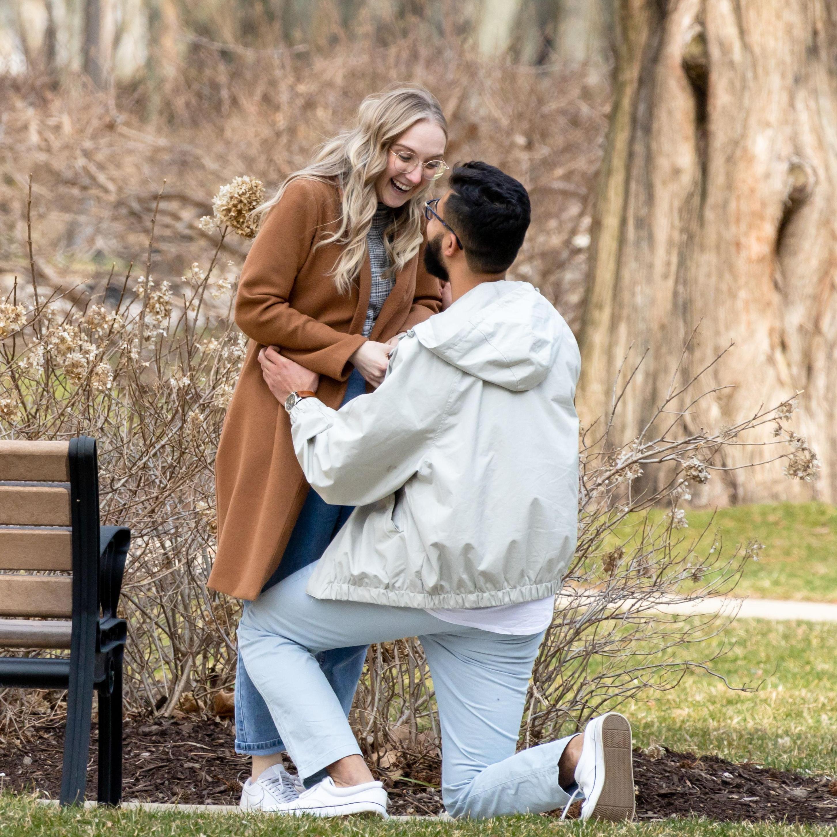 We got engaged outside the Basilica of the Sacred Heart on Notre Dame's campus!