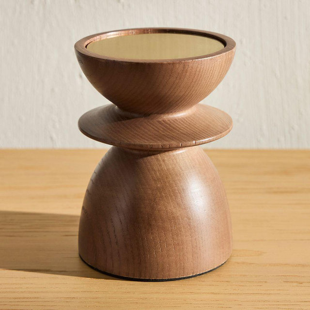 Tira Wood Pillar Holder, Dark Ash, Medium