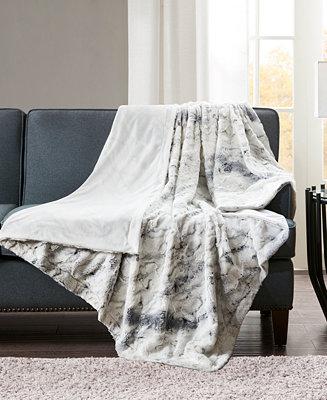 Sachi Oversized 60" x 70" Printed Faux-Fur Throw