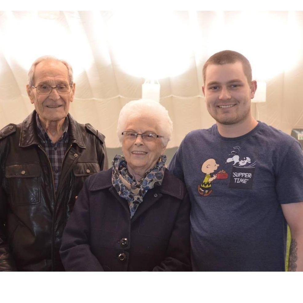 Doug with Grandma and Grandpa Gordon