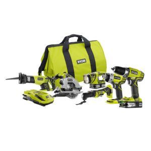 RYOBI 18-Volt ONE+ Lithium-Ion Cordless 6-Tool Combo Kit