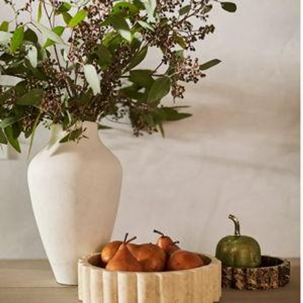 Scallop Red Levanto Marble Serving Bowl