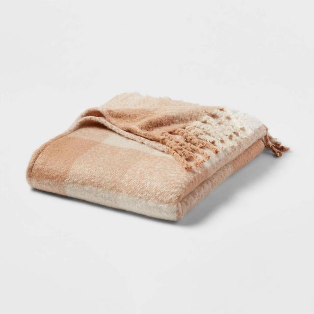 Faux Mohair Bed Throw Plaid - Threshold™