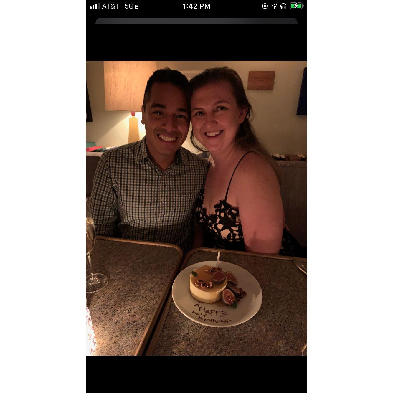 Our first photo taken togther by our dear friends Rhys & Alex!