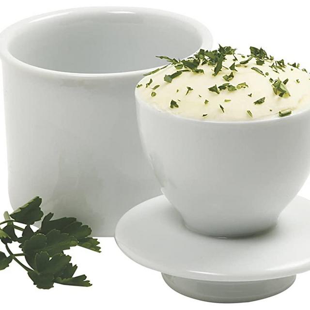 Norpro Porcelain Butter Keeper, White