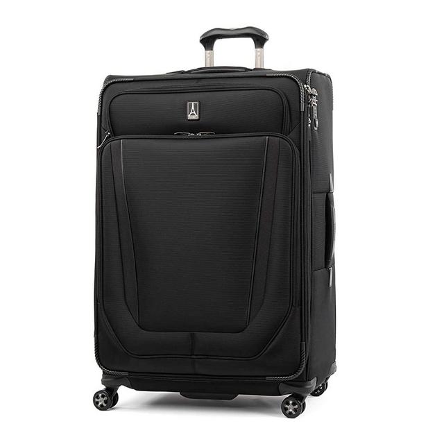 Travelpro Crew Versapack-Softside Expandable Spinner Wheel Luggage, Jet Black, Checked-Large 29-Inch