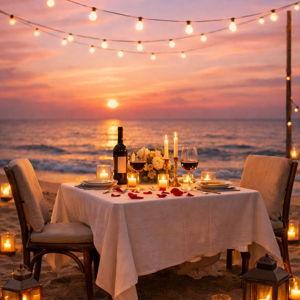 Candlelight Beach Dinner on our Honeymoon