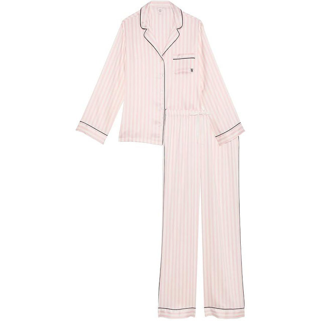 Victoria's Secret Satin Pajama Set, Long Sleeve Button Down Shirt & Pants, Sleepwear for Women (XS-XXL)