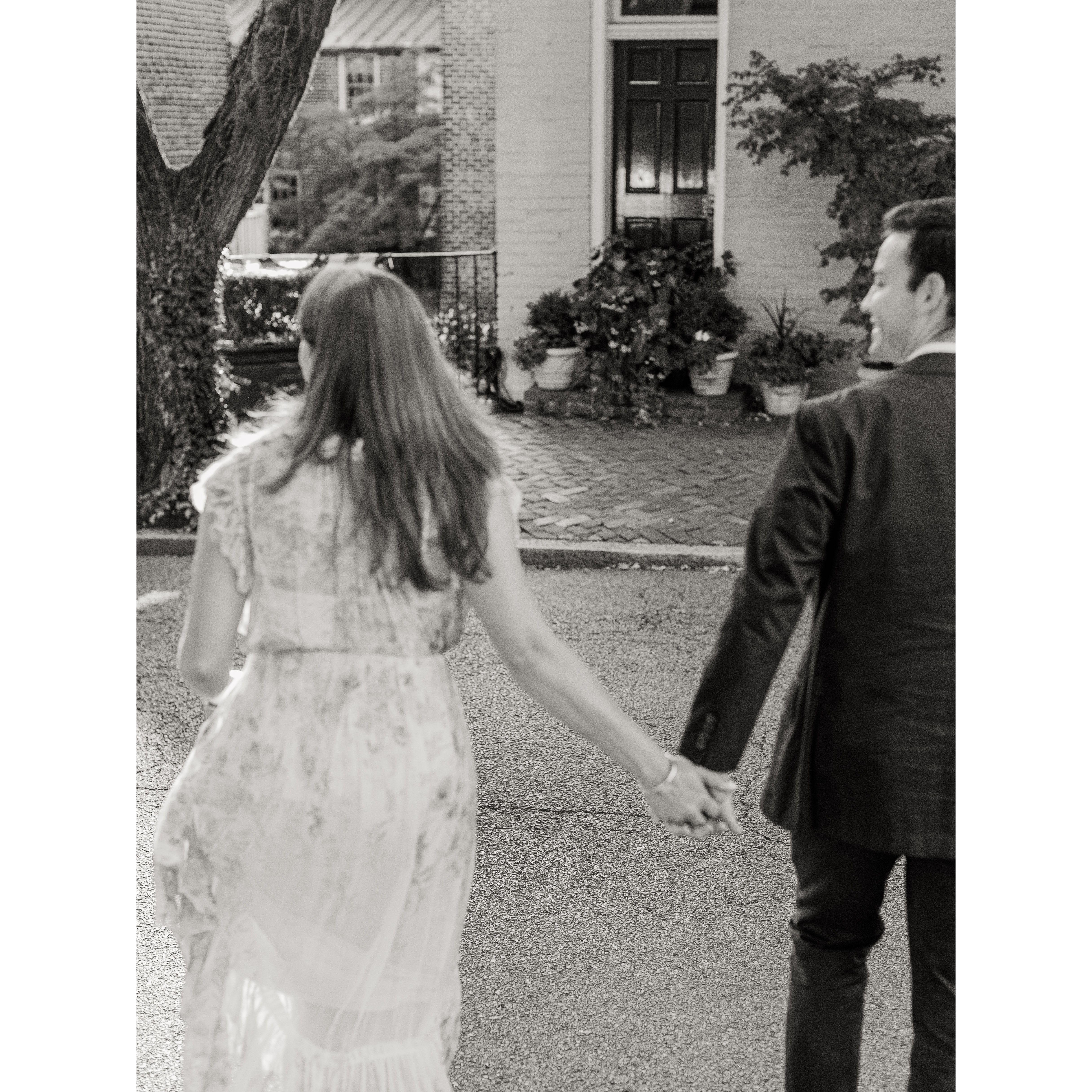 Engagement photo by Molly Lichten, Old Town, Alexandria, August 2024