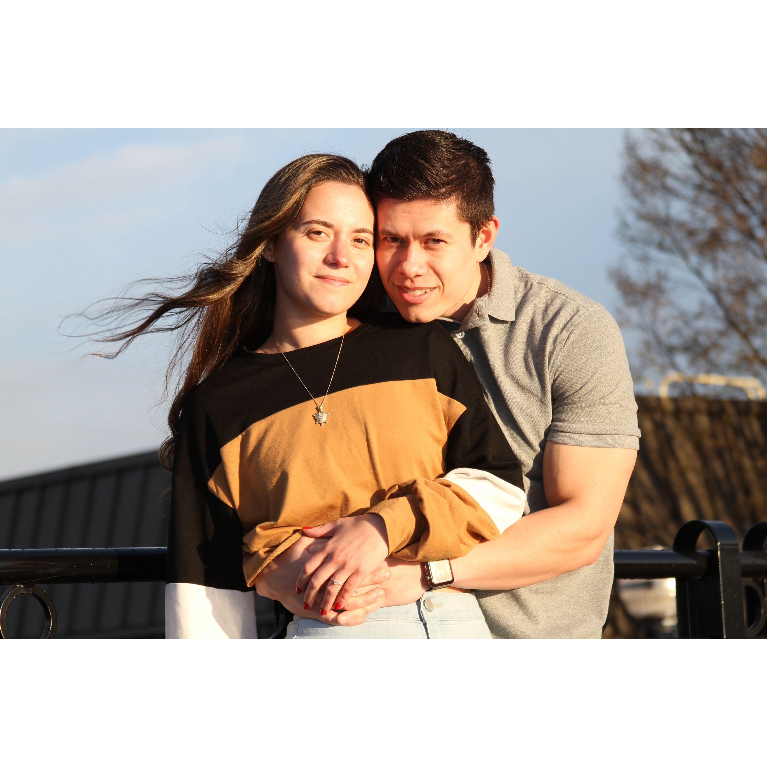 Fun Fact: I was 2 hours late for our surprise engagement (thanks Dad), and the sunny weather turned into a mix of rain and snow just seconds before he popped the question. He let me wear a hood.