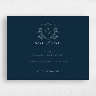 Blue Fall Wedding Save the Date - Brooklea Landscape