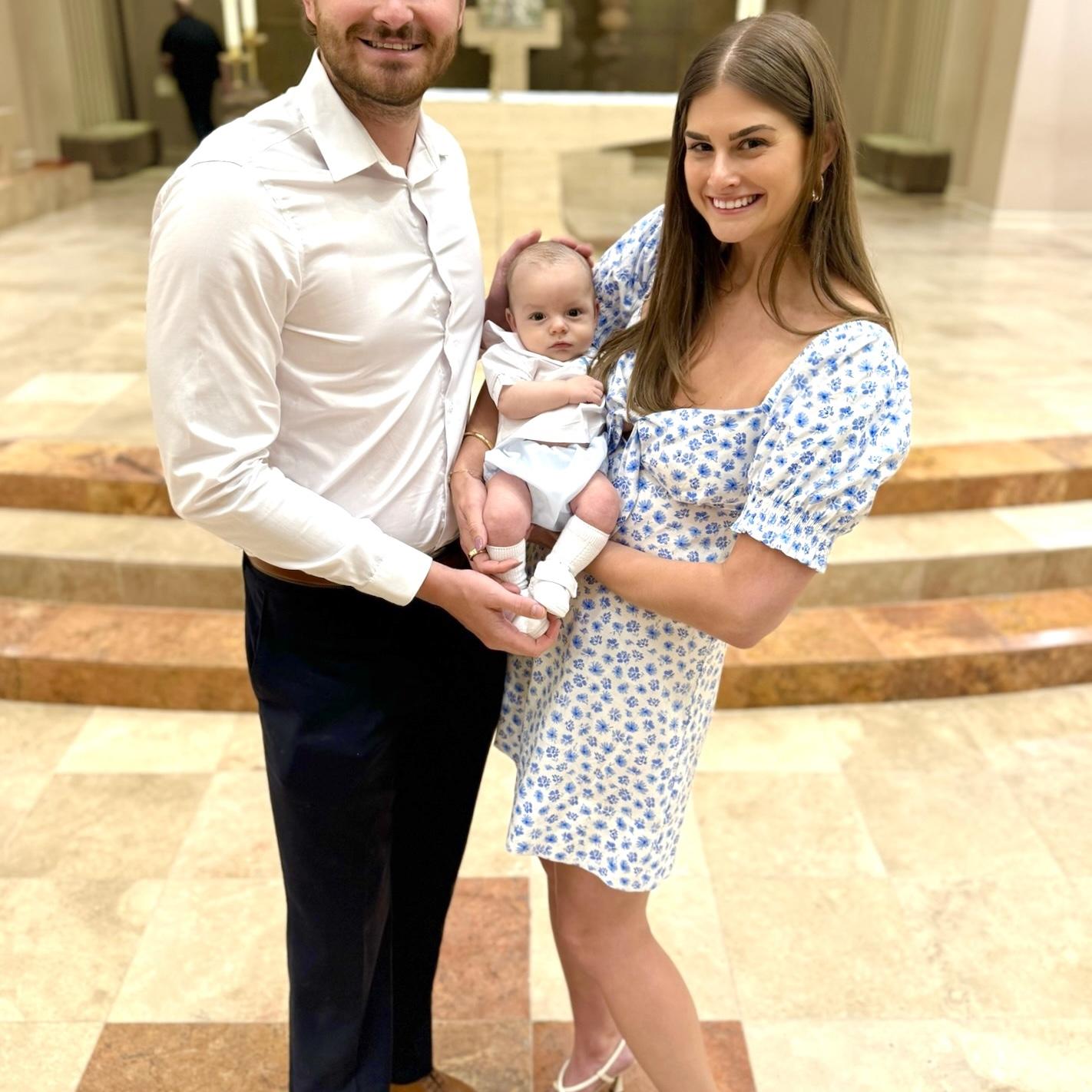 My nephew, Silas's, baptism. Jack and I are luck enough to be his Godparents.