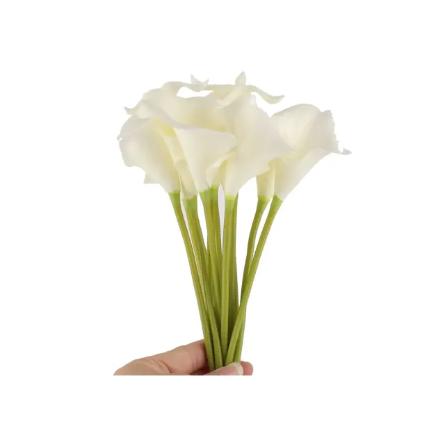 Unique Bargains Bridal Wedding Party Calla Lily Artificial Flowers Bouquet 12 Pcs White