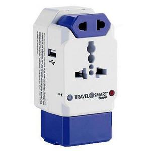 Travel Smart by Conair All-in-One Adapter with USB; 3 Outlets; US, Europe, UK, Italy, Spain, China