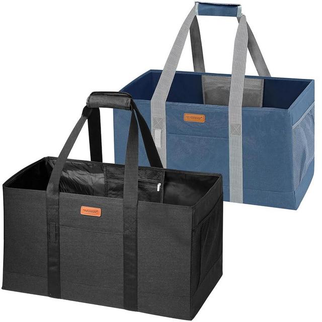 WONDAY Extra Large Foldable Grocery Tote Bag With Handles for Storage, Picnics, Beach, Pool, Laundry - Reusable Shopping Bag