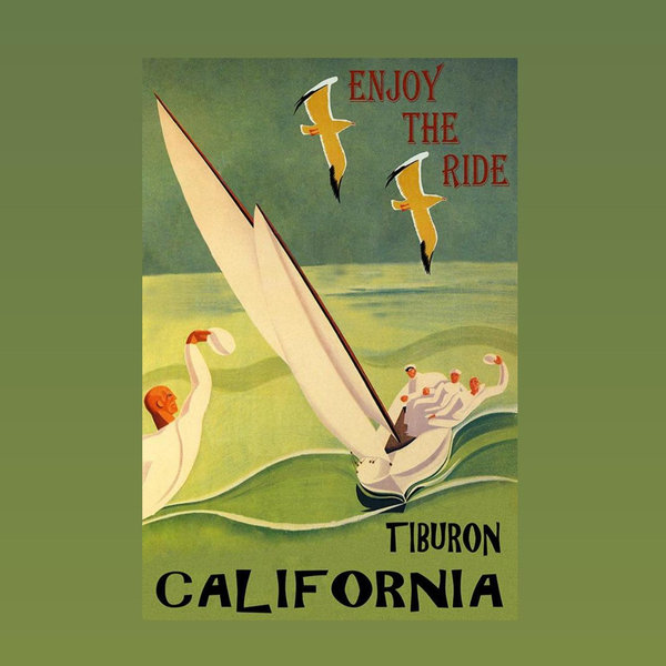 Enjoy the Ride - Tiburon, California - Retro Poster (16x20)