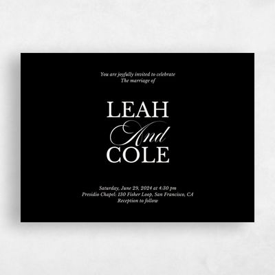 Black Landscape Wedding Invitation - Ellis Landscape