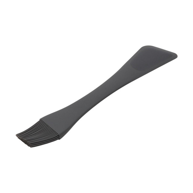 Unique Bargains Pastry Brush Dual-Headed Scraper Brush Dishwasher Safe Silicone Iron 10.31"x2.09" 1Pcs Gray