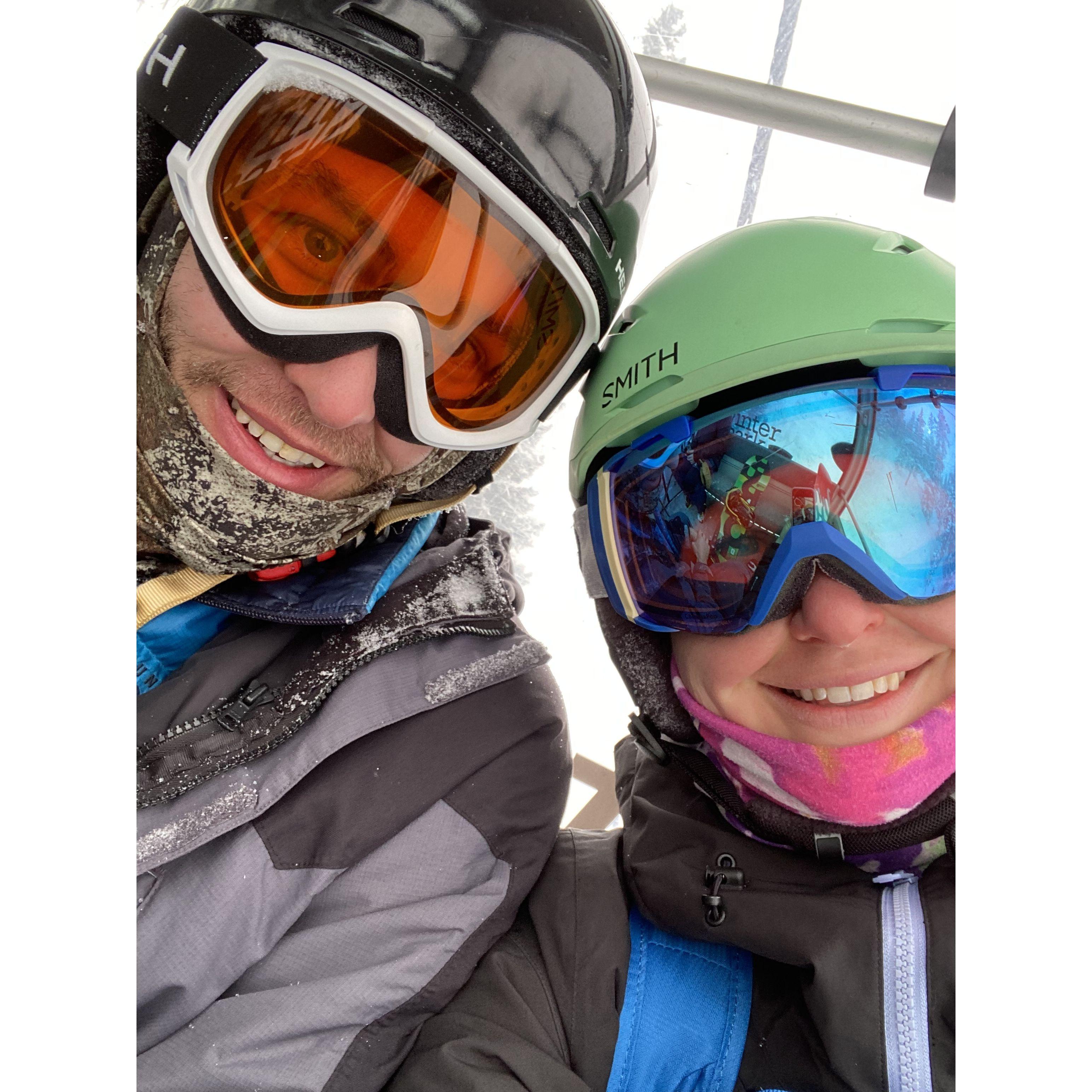 First time snowboarding together