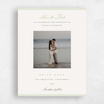 Pistachio, Beige Wedding Save the Date - Dinard Photo