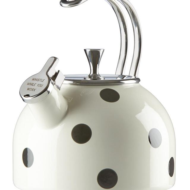 kate spade new yorkAll in Good Taste Deco Dot Whistle While You Work Enameled Steel Tea Kettle