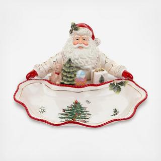Christmas Tree Figural Santa Dish