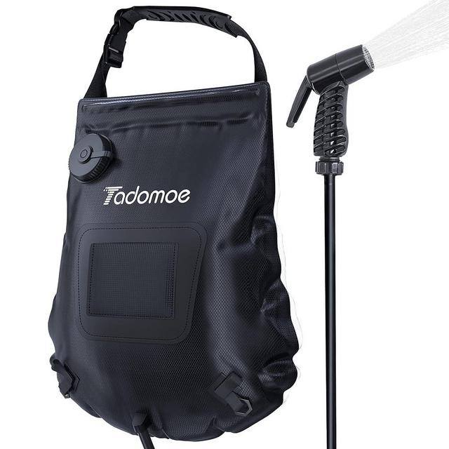 Tadomoe Portable Shower for Camping 5-Gallon/20L,Temperature Gauge & Convenient Shower Nozzle,Enjoy a Hot Solar Shower Anywhere You Travel,Perfect for Beach Trips,Camping,Hiking