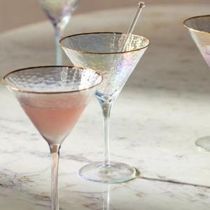 Zaza Lustered Martini Glasses, Set of 4